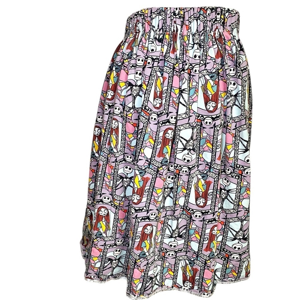 Vibrant A-Line Skirt with Nightmare Before Christmas Print - Picture 2 of 10